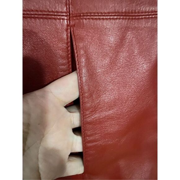 Preston & York Red Genuine Lamb Skin Leather Zip Jacket Vintage Size Medium - Picture 5 of 8